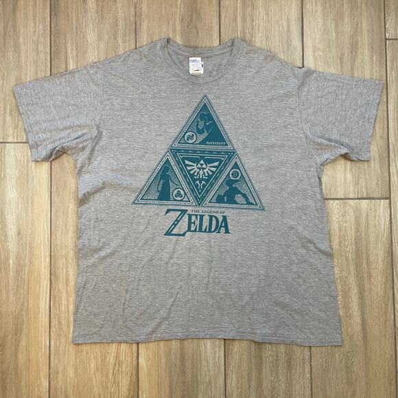 The Legend of Zelda Tri-Force Graphic Tee Gray 3XL Nintendo Official Licensed - Picture 1 of 9